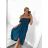 Langes Carmen-Kurzarmkleid für Damen (S/M EINHEITSGRÖSSE) ITALIAN FASHION IMPGM2323171/DU S/M Beige