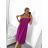 Langes Carmen-Kurzarmkleid für Damen (S/M EINHEITSGRÖSSE) ITALIAN FASHION IMPGM2323171/DU S/M Beige