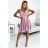 478-2 MAYA Kleid mit längerem Rücken, Ausschnitt und Gürtel – schmutziges Rosa