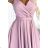 478-2 MAYA Kleid mit längerem Rücken, Ausschnitt und Gürtel – schmutziges Rosa