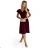 425-4 MATILDE Kleid mit Ausschnitt und kurzen Ärmeln – Farbe Burgund