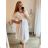 Übergroßes Damen-Hemdkleid mit 3/4-Ärmeln in Übergröße (L/XL/2XL Einheitsgröße) ITALIAN FASHION IM423111 2XL/3XL weiß