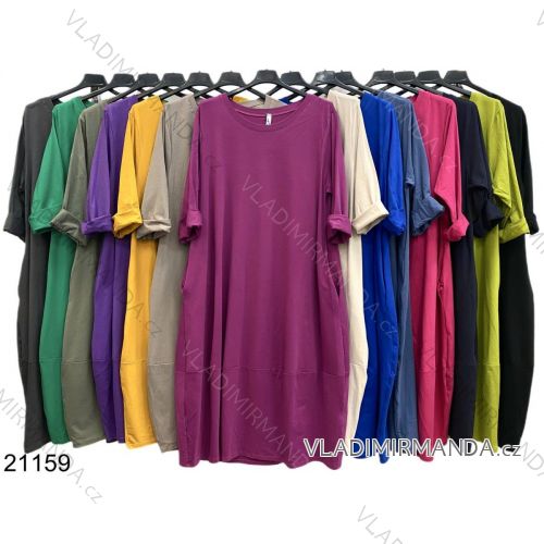 Kurzärmliges Damenkleid in Übergröße (3XL/4XL ONE SIZE) ITALIAN FASHION IMWT23201