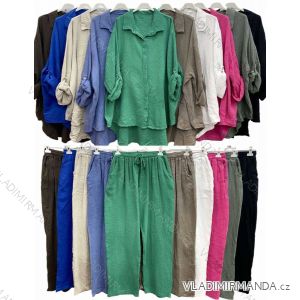 Damen-Set aus langen Hosen und Langarmhemd in Übergröße (Einheitsgröße 3XL/4XL) POLISH FASHION IMWT232651
