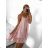 Šaty letní na ramínka dámské (S/M ONE SIZE) ITALSKÁ MÓDA IMPBB22B21841 S/M hellrosa