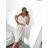 Sommer Midi Kurzarm Sommerkleid (S / M / L ONE SIZE) ITALIAN FASHION IMWA222563