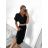 Sommer Midi Kurzarm Sommerkleid (S / M / L ONE SIZE) ITALIAN FASHION IMWA222563
