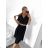 Sommer Midi Kurzarm Sommerkleid (S / M / L ONE SIZE) ITALIAN FASHION IMWA222563