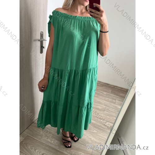 Sommerkleid Kurzarm Damen (uni sl) ITALIENISCHE Mode IM818063 S/M grün