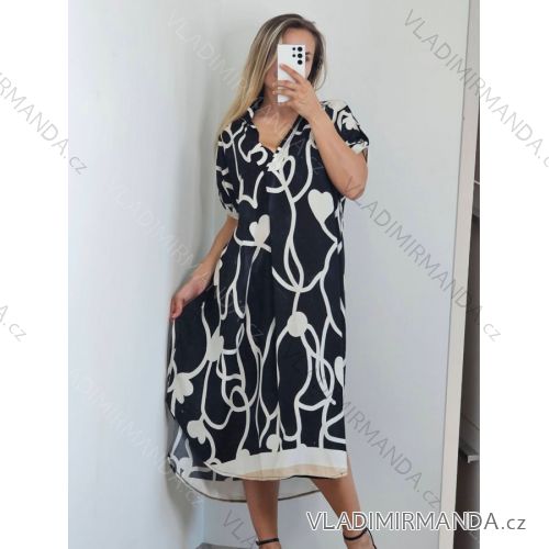Hemdkleid Sommer Oversize Kurzarm Damen Übergröße (S/M/L/XL/2XL Einheitsgröße) ITALIAN FASHION IM8235773