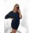 Übergroßes Kurzarmkleid für Damen (Einheitsgröße S/M) ITALIAN FASHION IMWY23061 S/M dunkelrosa