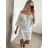 Šaty dlouhé letní boho krajkové dámské (S/M ONE SIZE) ITALSKÁ MÓDA IM823010 S/M weiß