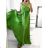 Langes trägerloses Sommerkleid für Damen aus Satin (S/M EINHEITSGRÖSSE) ITALIAN FASHION IMM22360 weiß