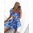 Šaty letní na ramínka dámské (S/M ONE SIZE) ITALSKÁ MÓDA IMPBB22B21841 S/M blau-weiß