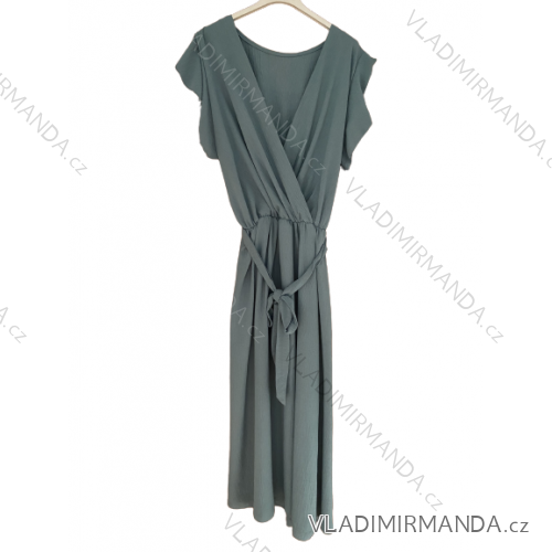 Langes Sommer-Kurzarmkleid für Damen (XL/2XL ONE SIZE) ITALIAN FASHION IMWGM232000XL/DUR XL/2XL Mint