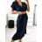 Damen-Sommerkleid mit Gürtel, kurzärmelig (S/M Einheitsgröße) ITALIAN FASHION IMPLI245904
