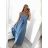 Langes Sommerkleid aus Satin mit Trägern Damen mit Gürtel (UNI S / M) ITALIAN FASHION IMM22INFINITE -   grüne Erbse -   S / M