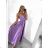 Langes Sommerkleid aus Satin mit Trägern Damen mit Gürtel (UNI S / M) ITALIAN FASHION IMM22INFINITE -   grüne Erbse -   S / M