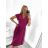Elegantes Damenkleid mit kurzen Ärmeln (S/M EINHEITSGRÖSSE) ITALIAN FASHION IM923010/DU S/M beige