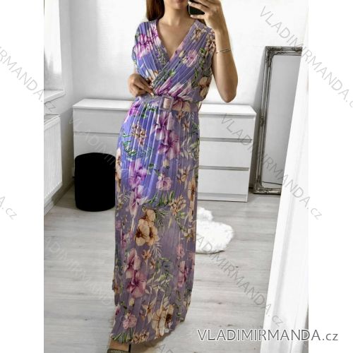 Langes Sommer Damenkleid (uni s-m) ITALIAN FASHION IMM20119