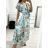 Sommerkleid für Damen, langes Maxikleid mit kurzen Ärmeln (Einheitsgröße S/M) ITALIAN FASHION IMM23M20835 S/M blau