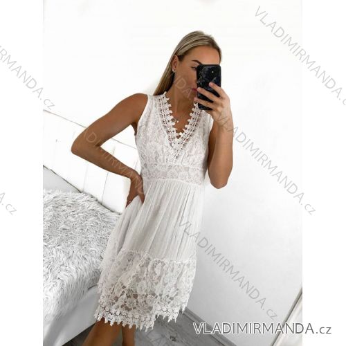 Šaty letní boho krajkové na ramínka dámské (S/M ONE SIZE) ITALSKÁ MÓDA IMPSH235559