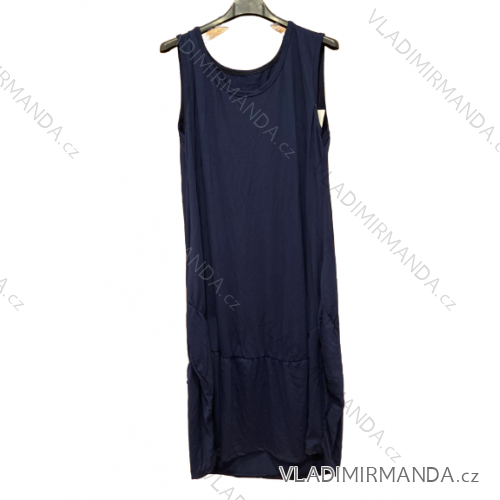 Šaty dlouhé letní krátký rukáv dámské proužek (S/M ONE SIZE) ITALSKÁ MODA IMD23399 2XL/3XL dunkelblau