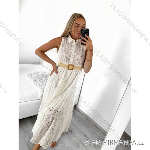 Carmen Sommer Sommer Schulterkleid (UNI S / M) ITALIENISCHE MODE IMM20628 S/M weiß