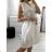 Damen-Sommer-Boho-Kleid mit langen, kurzen Ärmeln (S/M, Einheitsgröße) ITALIAN FASHION IMPLI223787 S/M weiß
