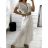 Damen-Sommer-Boho-Kleid mit langen, kurzen Ärmeln (S/M, Einheitsgröße) ITALIAN FASHION IMPLI223787 S/M weiß