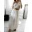Damen-Sommer-Boho-Kleid mit langen, kurzen Ärmeln (S/M, Einheitsgröße) ITALIAN FASHION IMPLI223787 S/M weiß