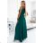 299-11 CHIARA elegantes Maxi-Langkleid mit Trägern – grün