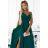 299-11 CHIARA elegantes Maxi-Langkleid mit Trägern – grün