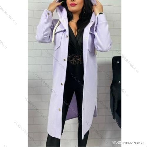 Langärmliger Damenmantel aus Fleece mit Kapuze (S/M EINHEITSGRÖSSE) ITALIAN FASHION IMWC232778