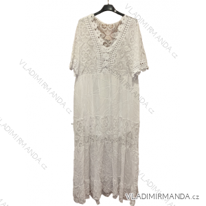 Šaty s páskem krátký rukáv dámské nadrozměr (XL/2XL ONE SIZE) ITALSKÁ MÓDA IMBM23019