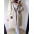 Damen-Fleece-Kapuzenmantel mit langen Ärmeln (Einheitsgröße S/M) ITALIAN FASHION IMWC232797