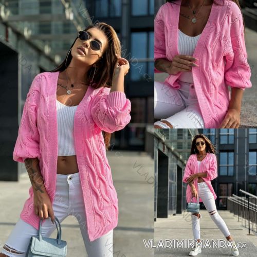 Damen-Strickjacke mit langen Ärmeln (Einheitsgröße S/M) ITALIAN FASHION IMWAK23CL5198