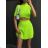 Langes Chiffon-Kurzarmkleid für Damen (S/M ONE SIZE) ITALIAN FASHION IMWGM23456