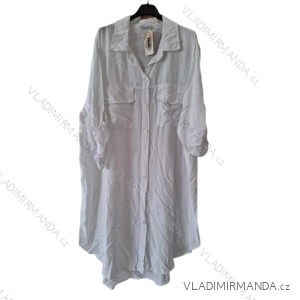 Oversize-Hemdkleid mit 3/4-Ärmeln für Damen in Übergröße (XL/2XL ONE SIZE) ITALIAN FASHION IM723066