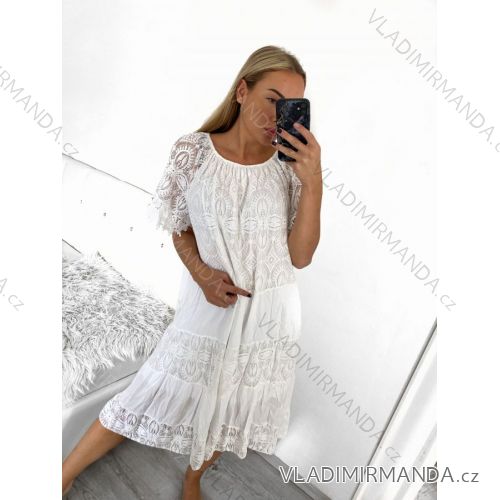 Kurzärmliges Sommerkleid für Damen (S / M ONE SIZE) ITALIAN FASHION IMWB22017