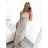 Langes, formelles, elegantes, ärmelloses Satin-Plisseekleid für Damen (Einheitsgröße S/M) ITALIAN FASHION IMM23M5790