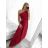 Langes, formelles, elegantes, ärmelloses Satin-Plisseekleid für Damen (Einheitsgröße S/M) ITALIAN FASHION IMM23M5790