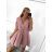 Damen-Sommerkleid aus Musselin mit langen Ärmeln (Einheitsgröße S/M) ITALIAN FASHION IMWGB232580 S/M weiß