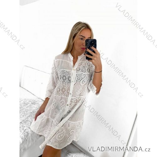 Kurzärmliges Sommerkleid aus Baumwolle für Damen (Einheitsgröße S/M) ITALIAN FASHION IM722253
