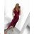 Šaty elegantní společenské na ramínka dámské (S/M ONE SIZE) ITALSKÁ MÓDA IM321608 S/M rot
