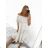 Frauen trägerloses Kleid (uni sl) ITALIENISCHE MODA IM420809 L/XL weiß