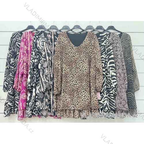 Damen-Sommerkleid aus Chiffon mit langen Ärmeln (Einheitsgröße S/M) ITALIAN FASHION IMWP233012