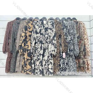 Damen-Sommerkleid aus Chiffon mit langen Ärmeln (Einheitsgröße S/M) ITALIAN FASHION IMWP233015