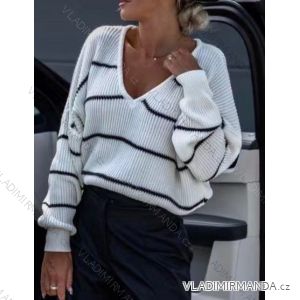 Gestreifter Langarmpullover für Damen (S/M EINHEITSGRÖSSE) ITALIAN FASHION IMWE233030