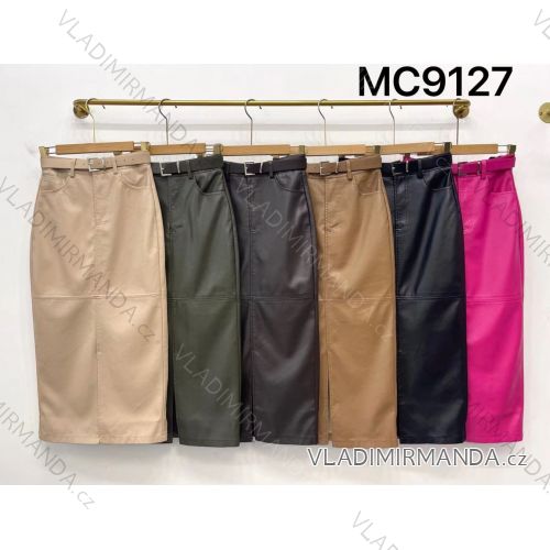 Langer Damen-Lederrock S/M (Einheitsgröße) ITALIAN FASHION IMWCA23MC9127